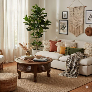 6ft Artificial Fiddle Leaf Fig Tree – Indoor Faux Ficus Lyrata Plant