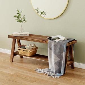 Farmhouse Wood Entryway Bench