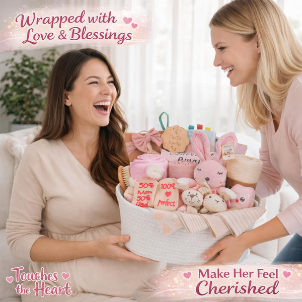 27-Piece Baby Girl Newborn Gift Basket Set