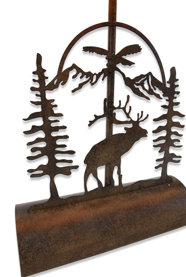 Rustic Elk Table Lamp with Faux Rawhide Shade