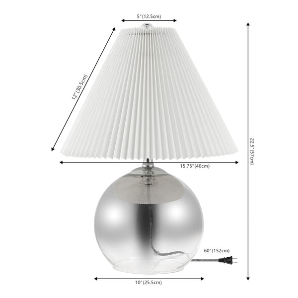 Mid-Century Globe Table Lamp – Smoke Gradient & Chrome