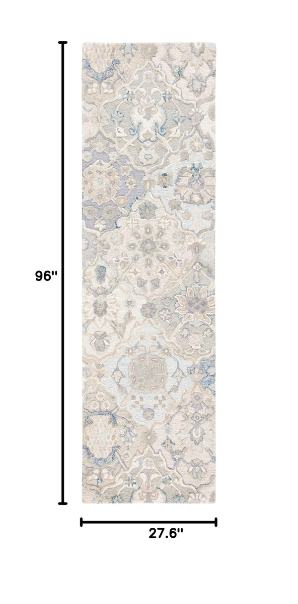 Hand-Tufted Wool Runner Rug 2'3" x 8' – Striped Contemporary Area Rug