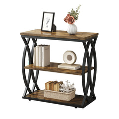 3-Tier Narrow End Table with Storage Shelves