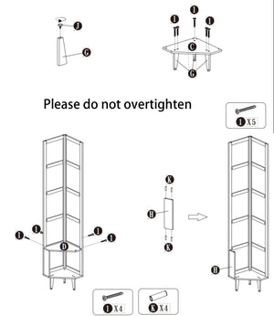 5-Tier Corner Bamboo Bookshelf