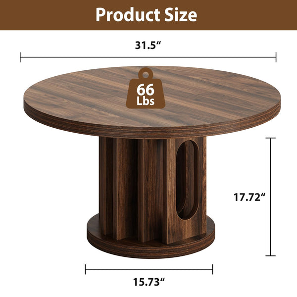 31.5" Round Coffee Table – Walnut