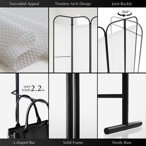 4-Panel Freestanding Room Divider with 3D Fabric Panels