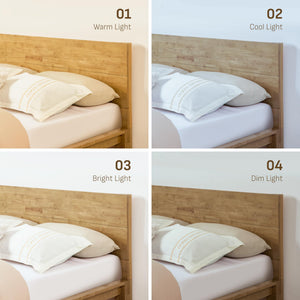 Japandi Solid Wood Platform Bed Frame with Optional Headboard