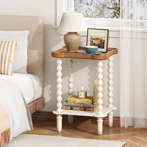 2-Tier Farmhouse End Table with Open Shelf