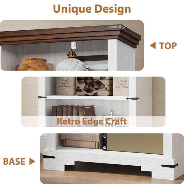 6-Tier Tall Bookshelf with Adjustable Shelves