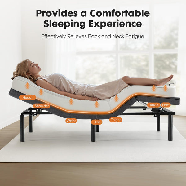 Full Adjustable Bed Frame with Wireless Remote and USB Ports