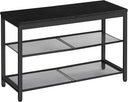 3-Tier Shoe Bench with Mesh Shelves