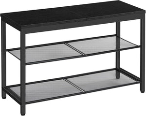 3-Tier Shoe Bench with Mesh Shelves