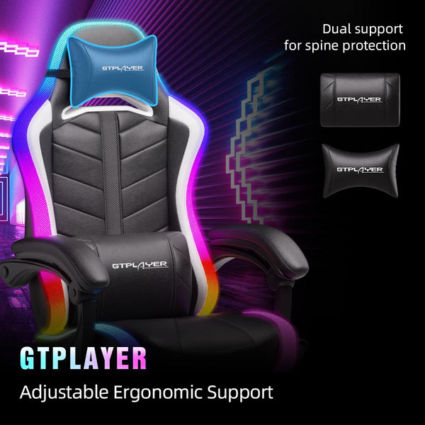 Gaming Chair with RGB LED Lights & Bluetooth Speakers