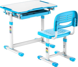 Kids Height-Adjustable Desk and Chair Set with Pencil Drawer
