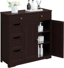 Storage Cabinet with 4 Drawers, 2 Doors & Adjustable Shelves