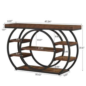47" 5-Tier Industrial Console Table