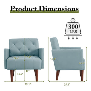 PU Leather Tufted Accent Armchair
