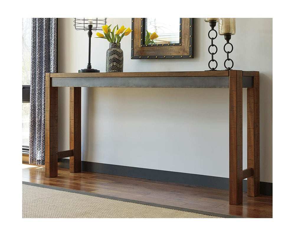 Long Counter Height Dining Table – 72" Two-Tone Brown