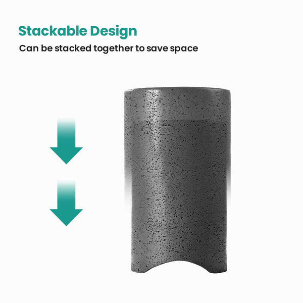 Concrete Nesting Side Table Set of 2 – Round & Rectangular Outdoor Accent Tables