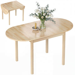 Drop Leaf Dining Table – Solid Wood, Seats 4–6