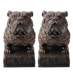 British Bulldog Bookends – Hand Painted Bronze Resin