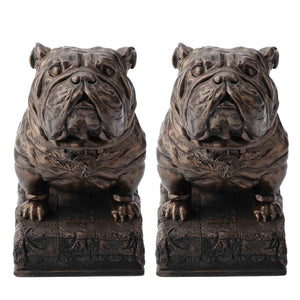 British Bulldog Bookends – Hand Painted Bronze Resin