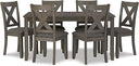 7-Piece Rectangular Dining Table Set with 6 Ladderback Chairs