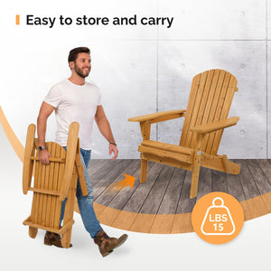 Folding Adirondack Chair – Solid Fir Wood, Outdoor