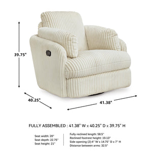 Swivel Glider Rocker Recliner with Bolster Pillows and Hidden Storage