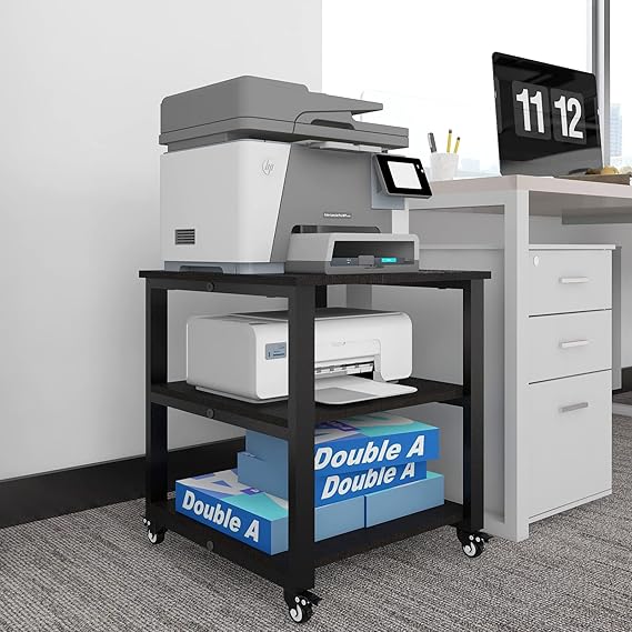 3-Tier Rolling Printer Cart with Storage