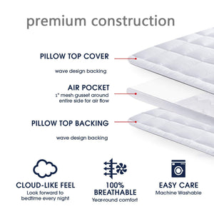2-Inch Mattress Topper - Down Alternative Pillow Top