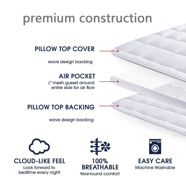2-Inch Mattress Topper - Down Alternative Pillow Top