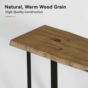 63" Rectangular Live Edge Bar Table