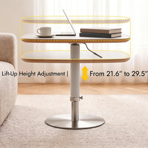 Adjustable Height 360° Swivel TV Tray Table