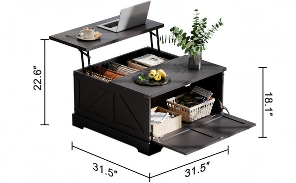 Farmhouse Lift Top Coffee Table with Hidden Storage