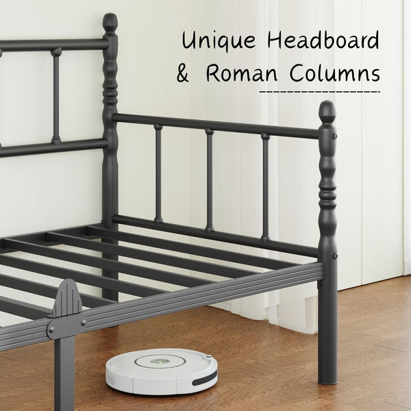 Twin Daybed Frame with Steel Slats, Metal Sofa Bed – Twin Size, Black