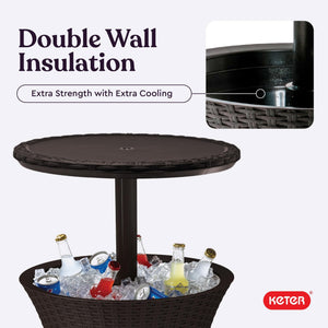 Outdoor Pop-Up Bar Table with Built-In Cooler