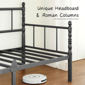 Twin Metal Daybed Frame with Steel Slats