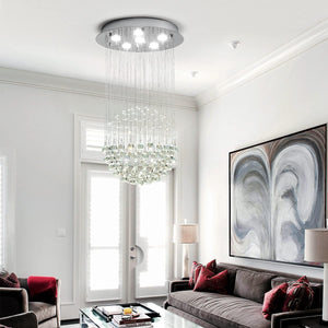 K9 Crystal Raindrop Chandelier – Modern LED Ceiling Light