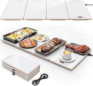 Electric Food Warming Tray with Timer & 10 Temperature Settings