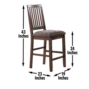 7-Piece Counter Height Dining Table Set with 6 Upholstered Chairs