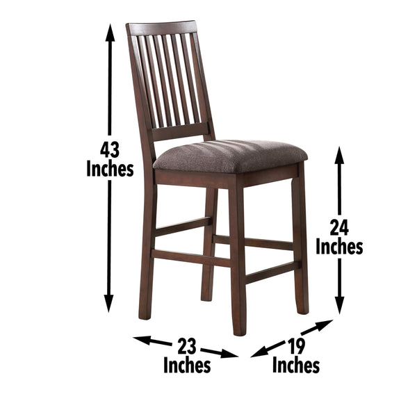7-Piece Counter Height Dining Table Set with 6 Upholstered Chairs