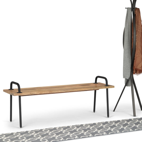 Mango Wood Industrial Entryway Bench