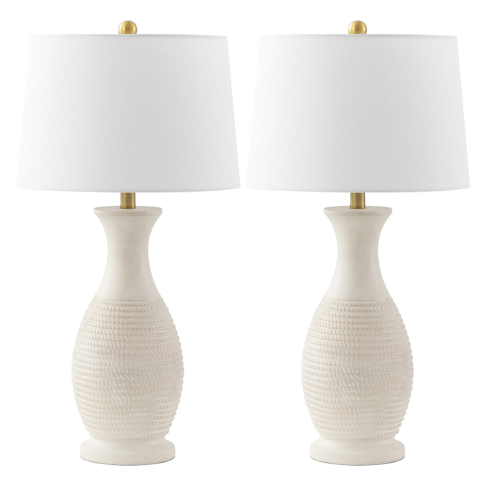 Contemporary Polyresin Table Lamp Set of 2 with LED Bulbs – 30 Inch