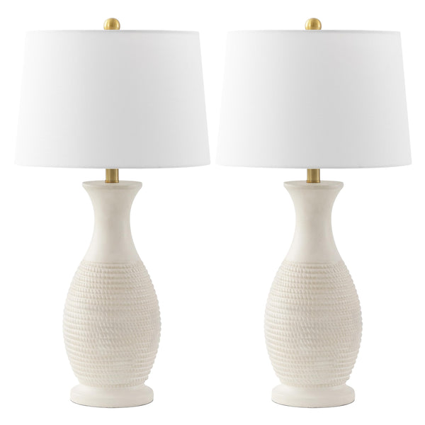 Contemporary Polyresin Table Lamp Set of 2 with LED Bulbs – 30 Inch