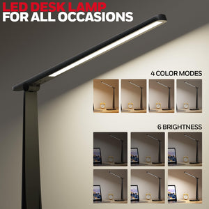 LED Desk Lamp with USB Charging Ports & Dimmable Light
