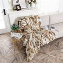 Real Rabbit Fur Throw Blanket 47x71 Inches Suede Backing