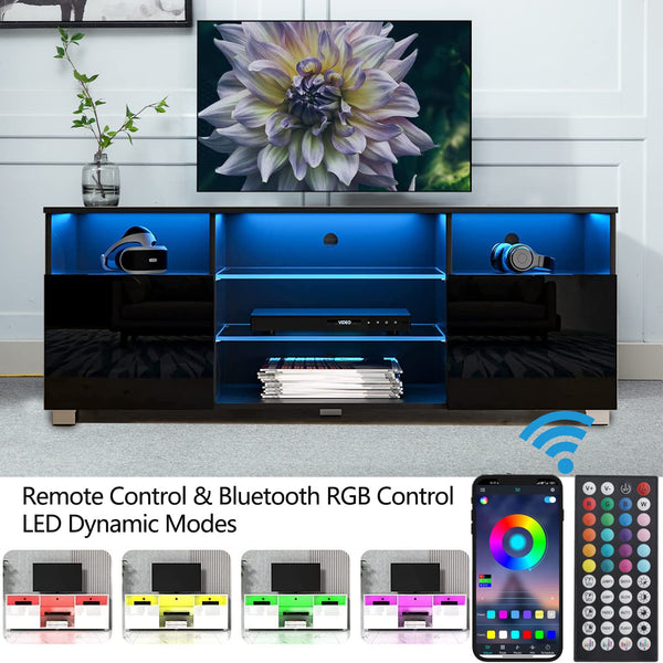 LED TV Stand with Storage Drawers & Shelves