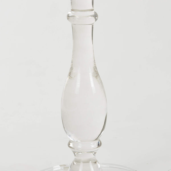 Clear Acrylic Round Side Table with Solid Post