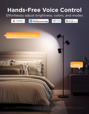 Smart LED Tree Floor Lamp with 3 Rotatable Heads